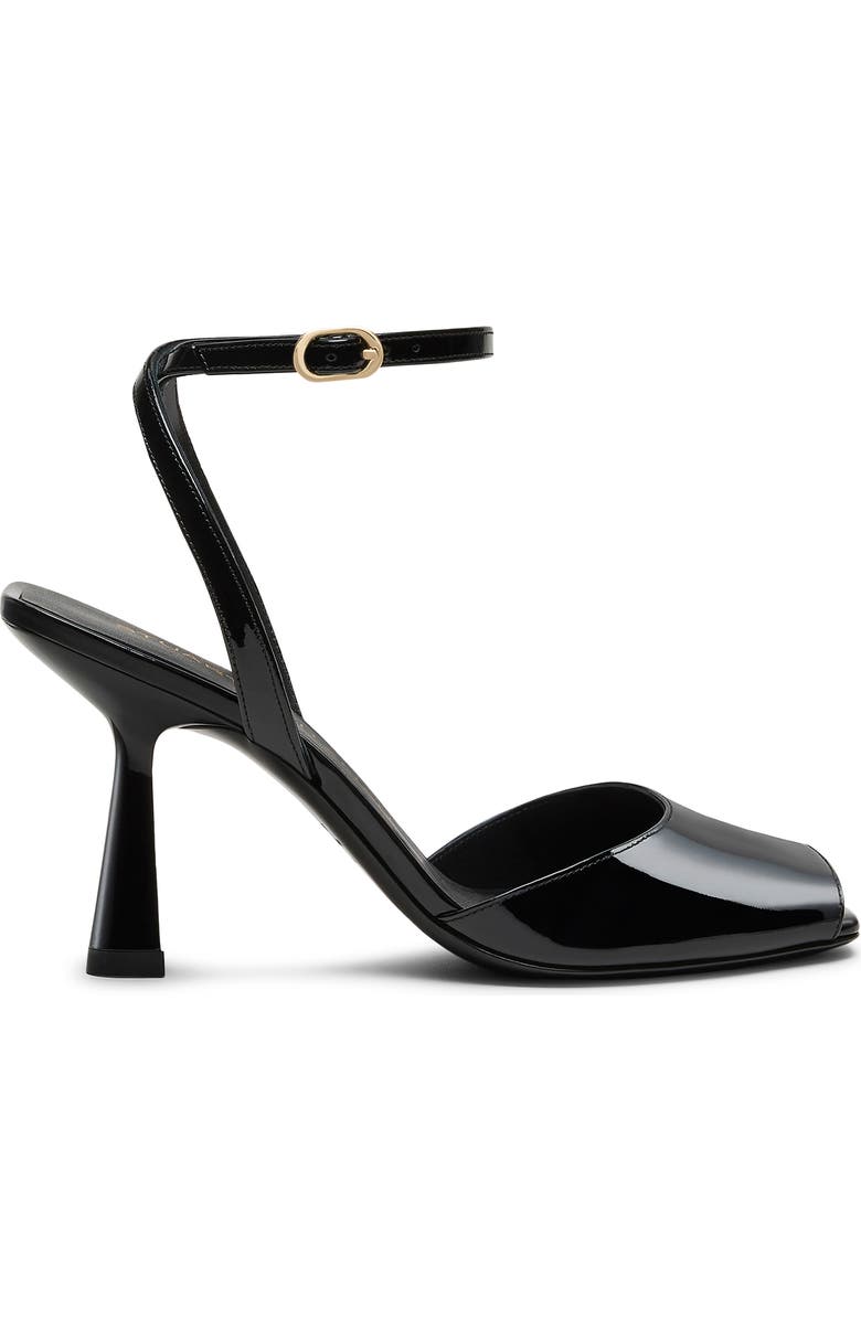 Stuart Weitzman Val Ankle Strap Sandal, Alternate, color, Black
