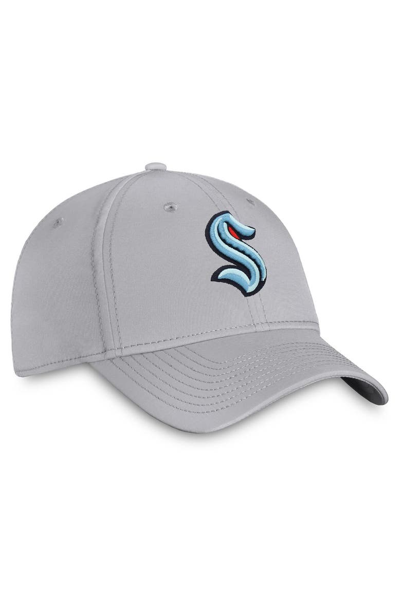 FANATICS Men's Fanatics Branded Gray Seattle Kraken Core Primary Logo Flex Hat, Alternate, color, Gray
