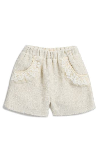 Doe A Dear Kids' Organza Trim Tweed Shorts