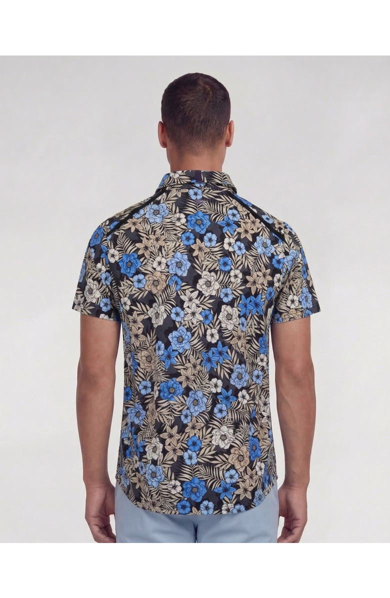Lords of Harlech Tropical Mix Mens Knit Polo, Alternate, color, Tropical Mix Black