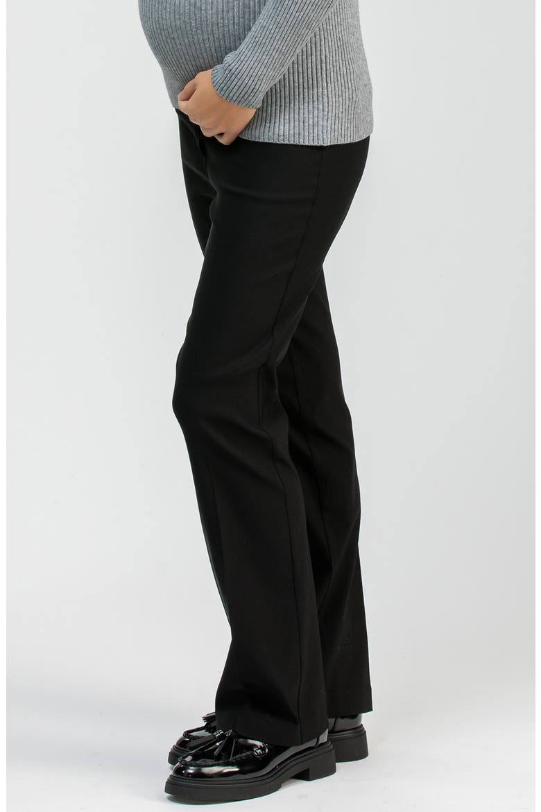 Prince Over the Bump Straight Leg Maternity Pants, Alternate, color, BLACK