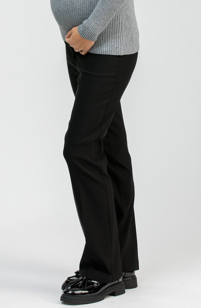 PIETRO BRUNELLI MATERNITY Prince Over the Bump Straight Leg Maternity Pants, Alternate, color, Black
