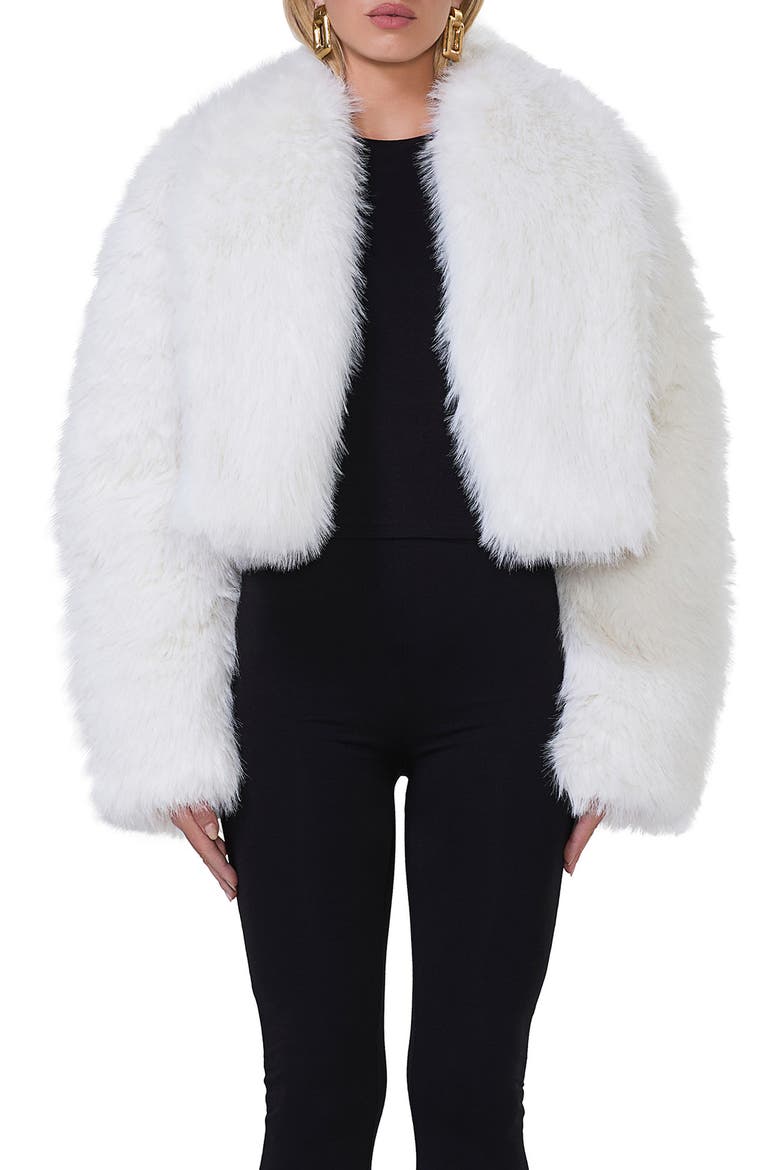 Stephanie Faux Fur Jacket, Main, color, OFF WHITE FUR