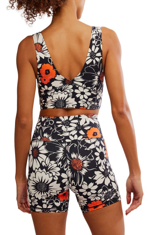 Free People Printed Never Better Sports Bra In Floral Tuxedo Combo