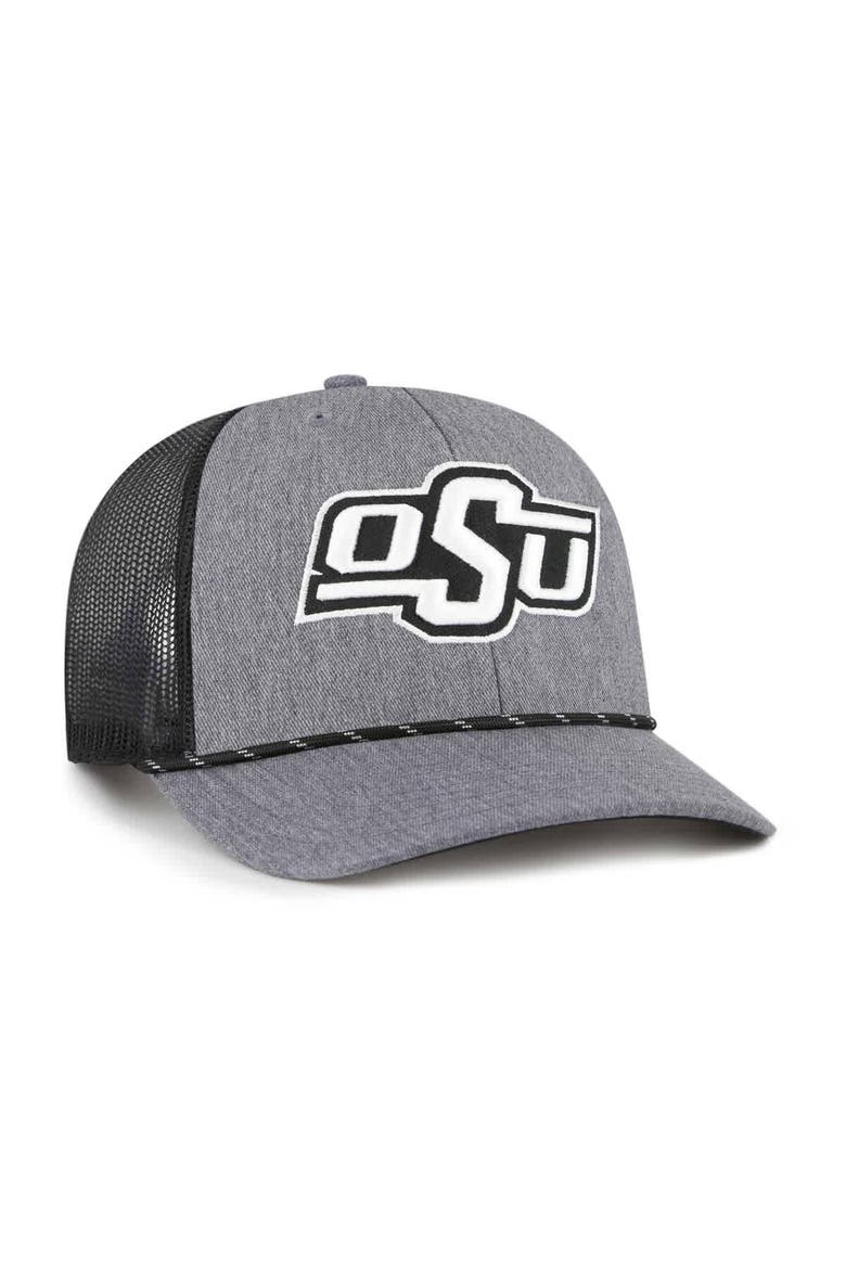 Men's '47  Gray Oklahoma State Cowboys Carbon Rope Adjustable Hat, Alternate, color, Gray