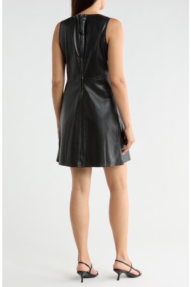 Faux Leather Shift Dress, Alternate, color, BLACK-BLACK
