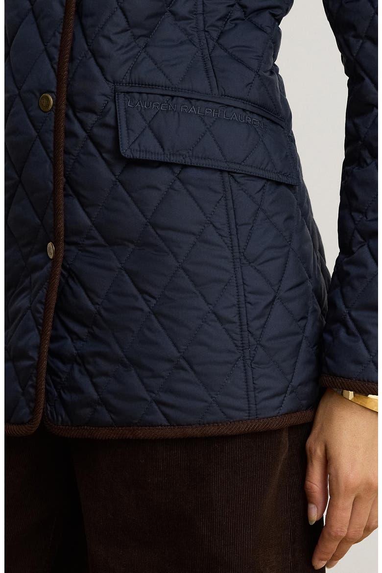 Butterpile Crest Quilted Jacket, Alternate, color, DK NAVY