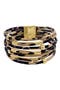 14K Gold Plate Leopard Print Cuff Bracelet