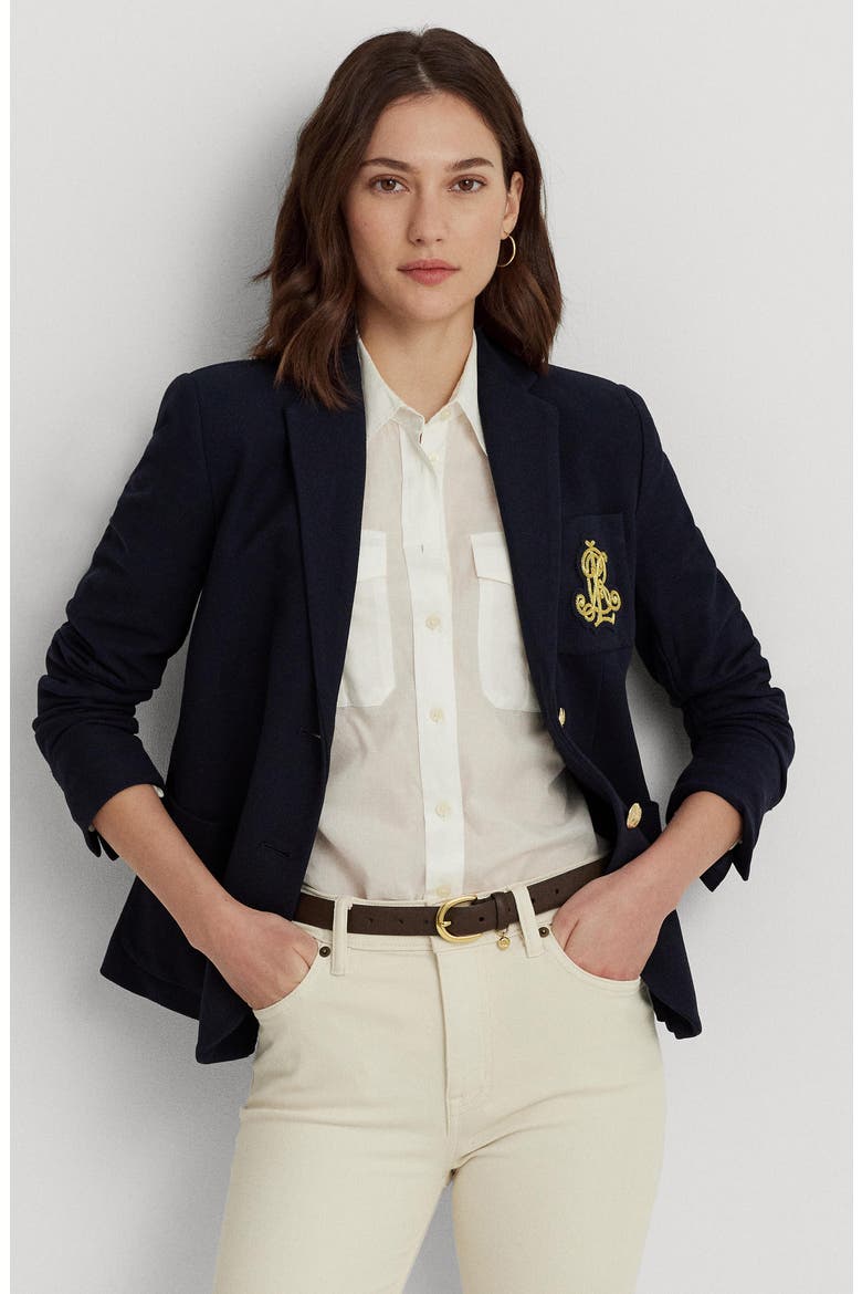 Bullion Jacquard Blazer, Alternate, color, LAUREN NAV