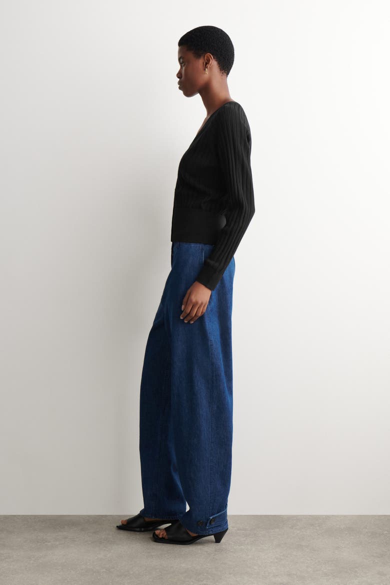 Pointelle-Knit Cotton Cardigan, Alternate, color, BLACK