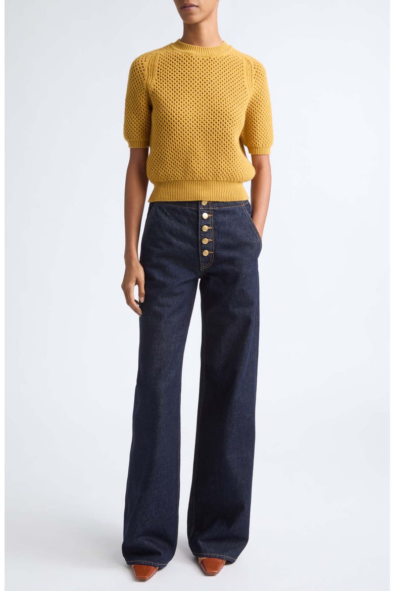 Imara Merino Wool Sweater, Alternate, color, TURMERIC