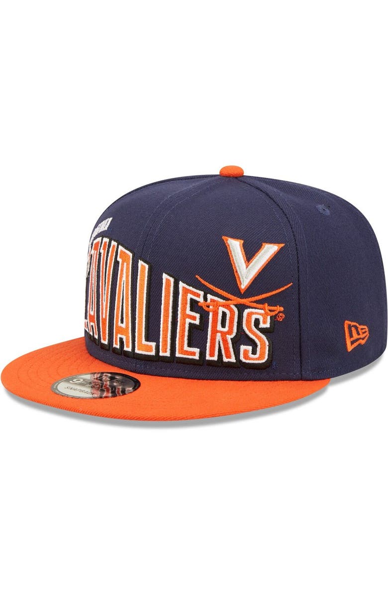 New Era Men's New Era Navy Virginia Cavaliers Two-Tone Vintage Wave 9FIFTY Snapback Hat, Main, color, Navy