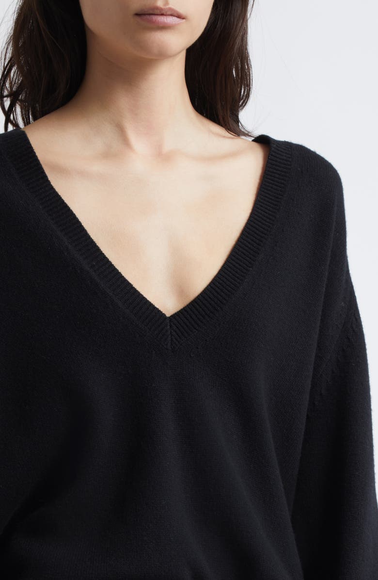 Nili Lotan Feron Cashmere V-Neck Sweater, Alternate, color, Black