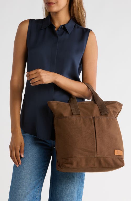 New Amsterdam Leatherworks Ayla Canvas Crossbody Bag In Brown