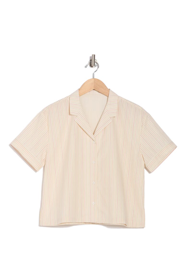 Wildest Dreams Short Sleeve Cotton Button-Up Shirt, Alternate, color, OFF WHITE