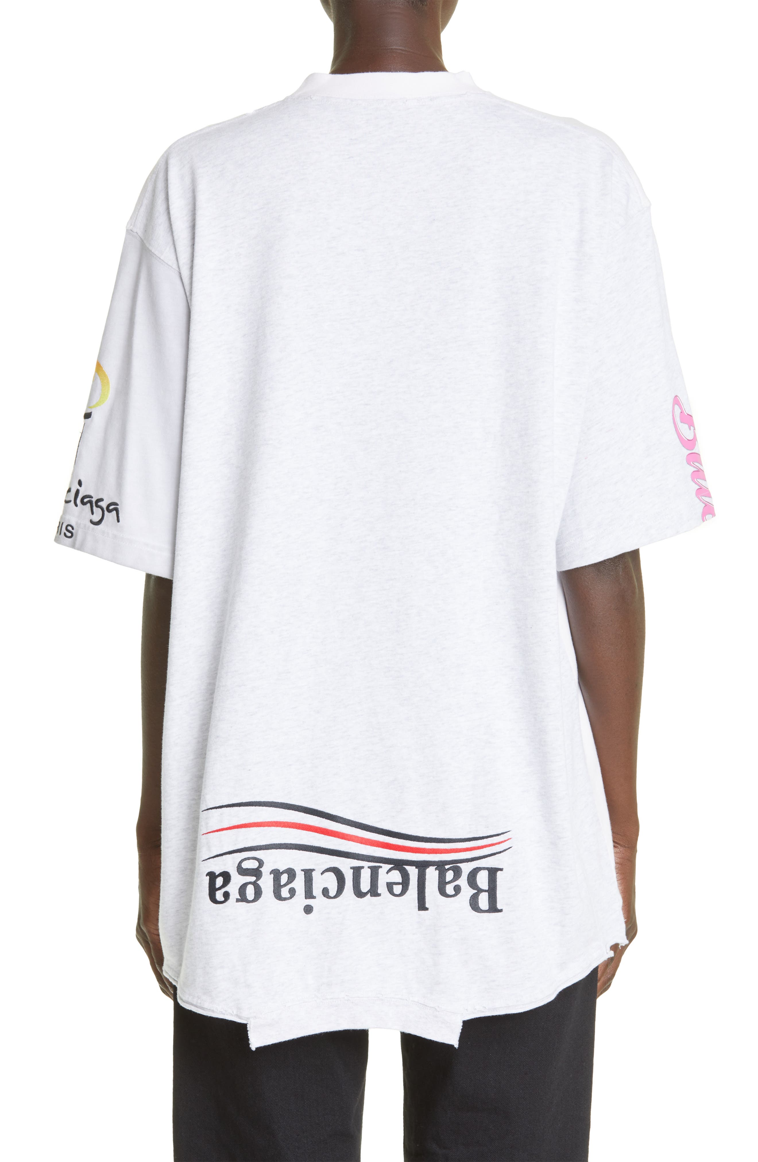 Balenciaga Speed Hunters Oversize Upside Down Graphic Tee (Women