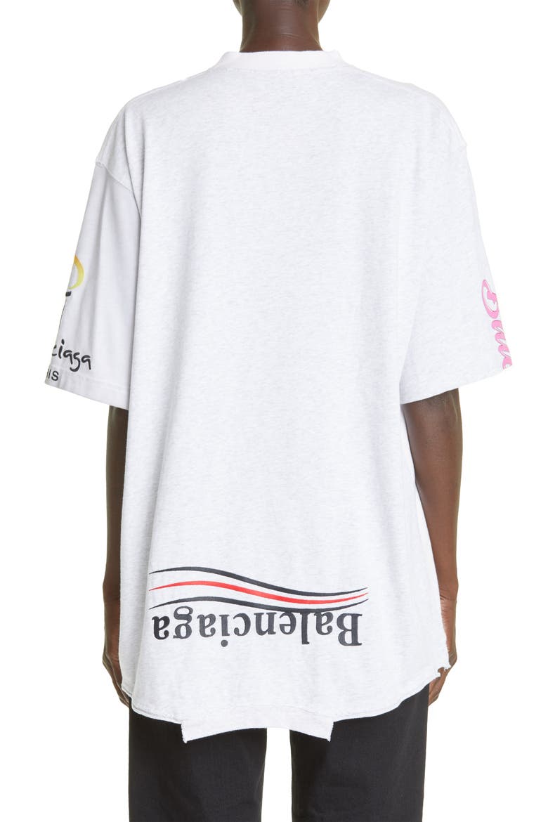 Balenciaga Speed Hunters Oversize Upside Down Graphic Tee (Women