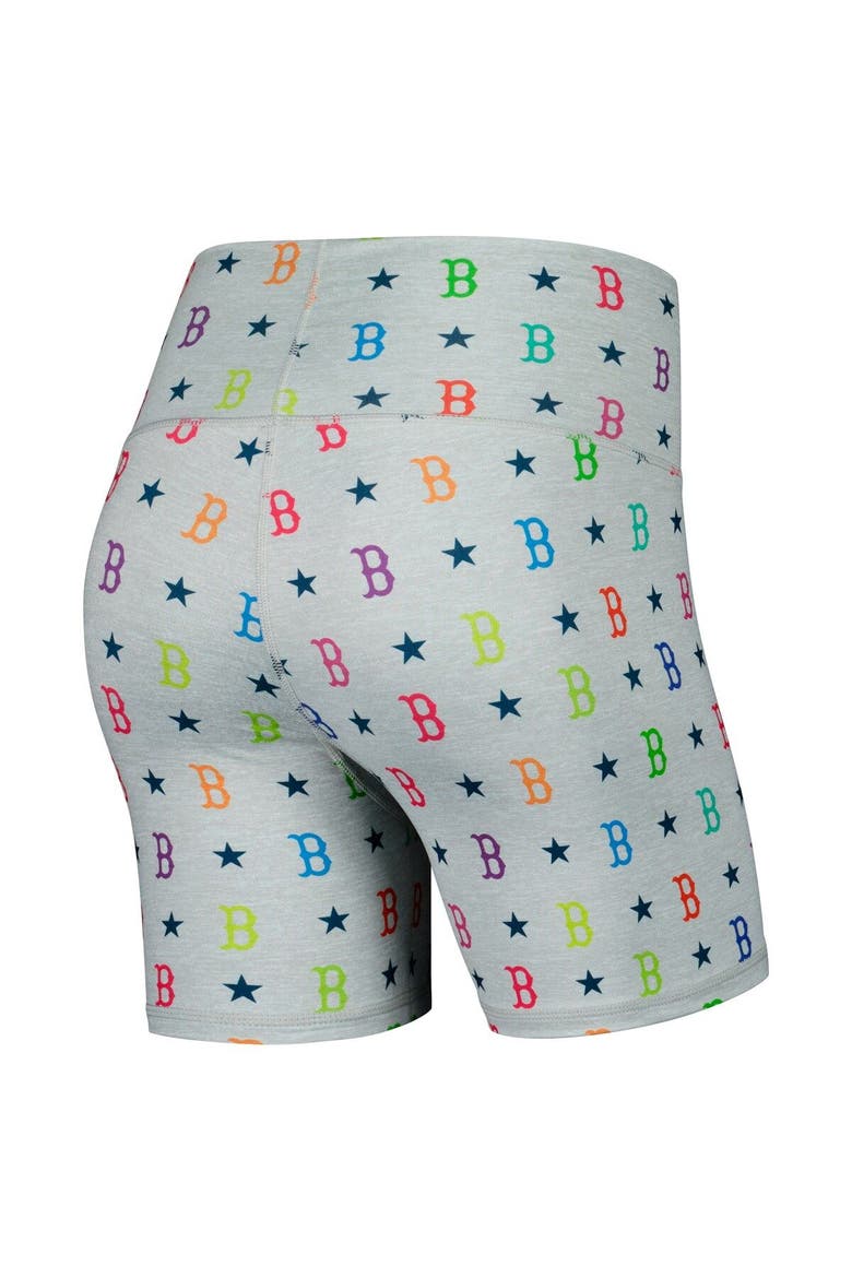 Women's Terez Gray Boston Red Sox TLC Rainbow Shorts, Alternate, color, Gray