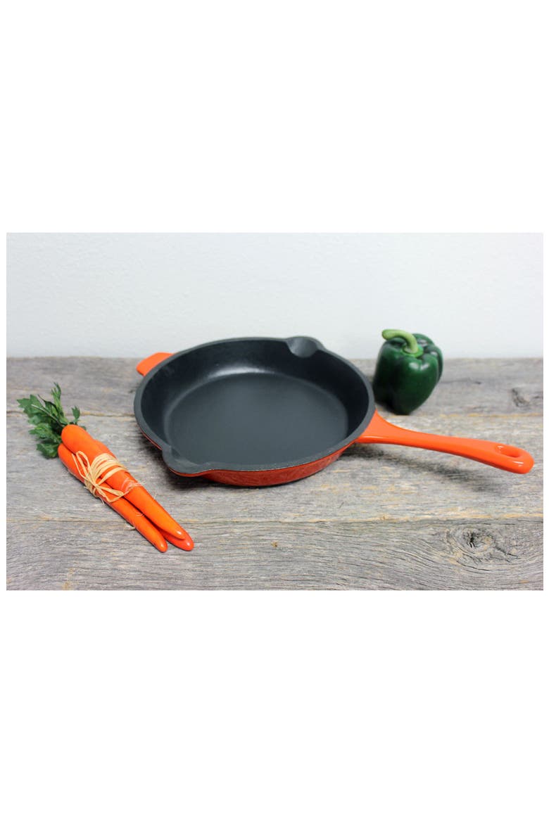 INTERNATIONAL Neo 10" Orange Cast Iron Fry Pan, Alternate, color, ORANGE