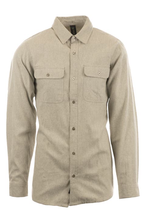 Yarn Dye Flannel Button-Up Shirt