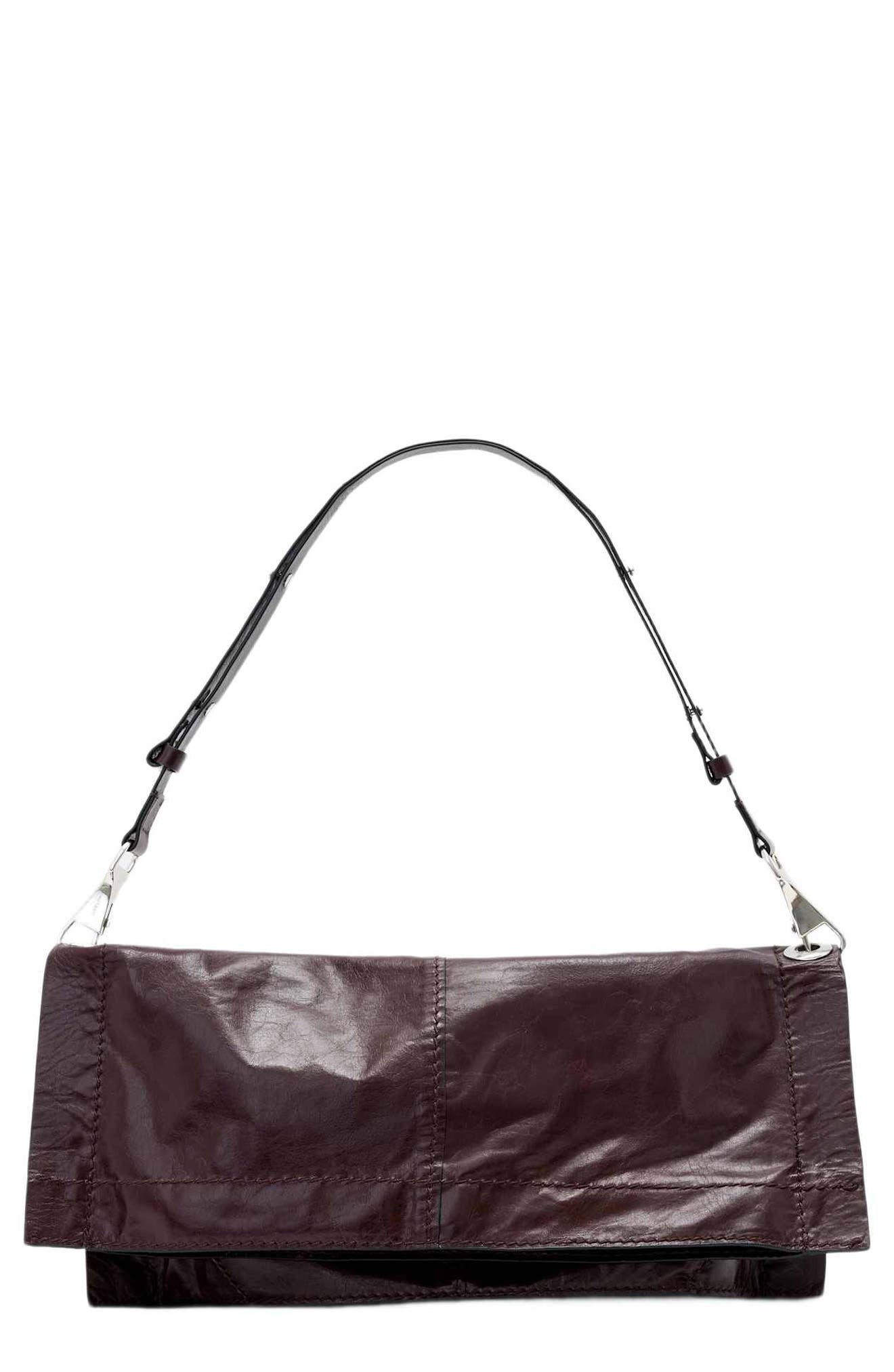 Lutece Leather Shoulder Bag, Main, color, BURGUNDY RED