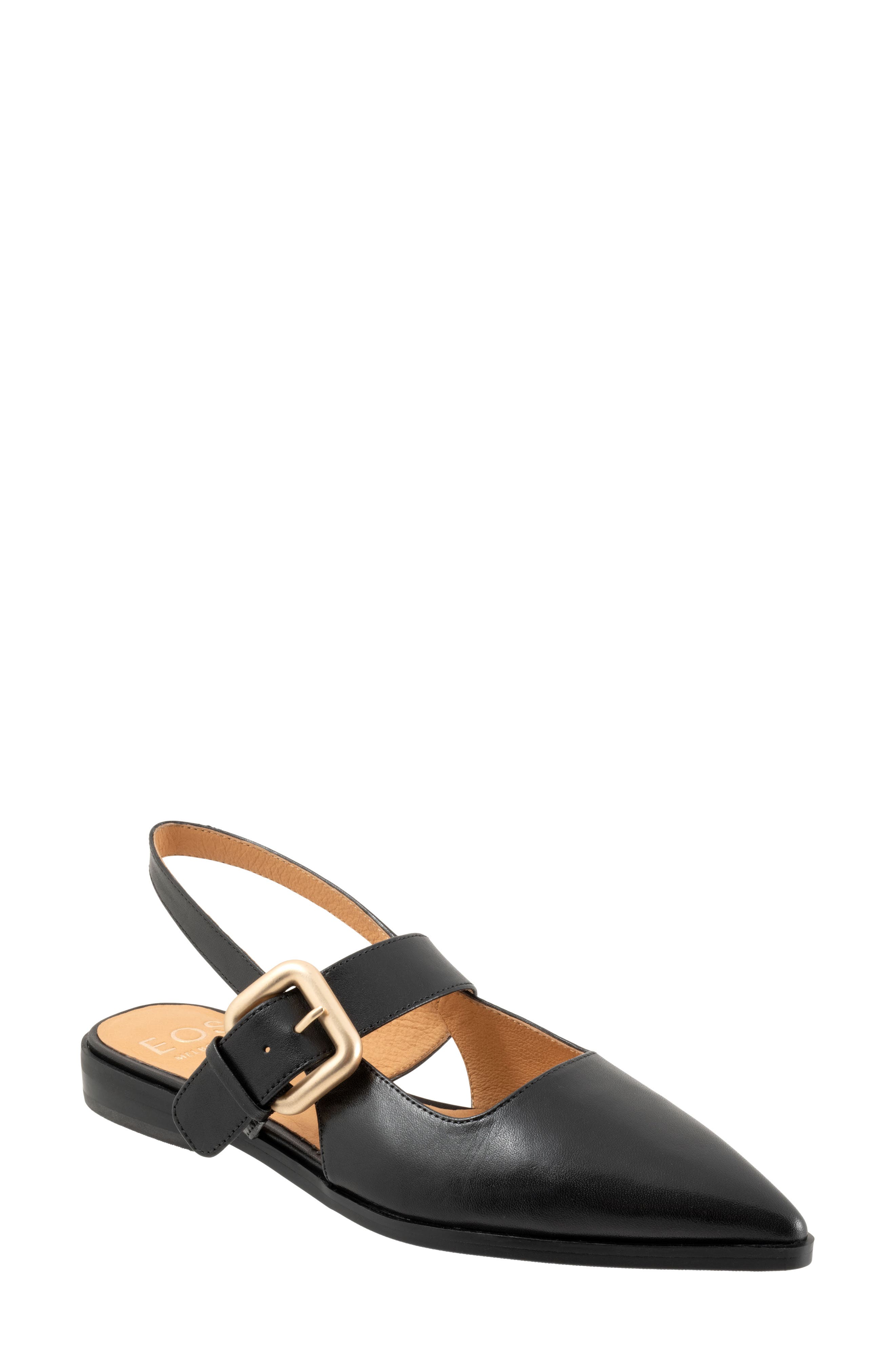 Goldie Pointed Toe Slingback Flat