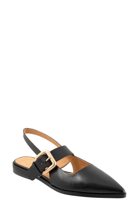 Goldie Pointed Toe Slingback Flat