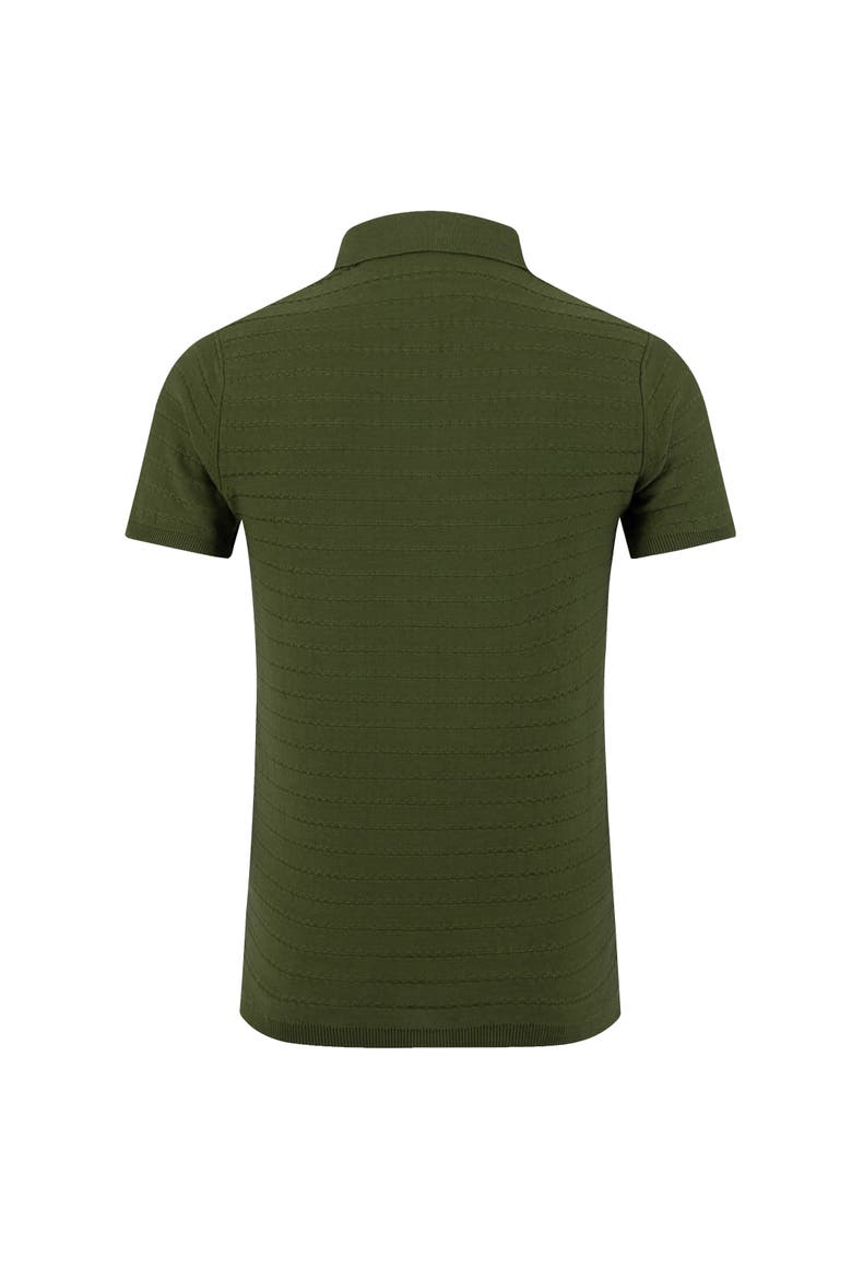 Tyne Trophy Neck Knitted Polo Shirt, Alternate, color, Ginko Green