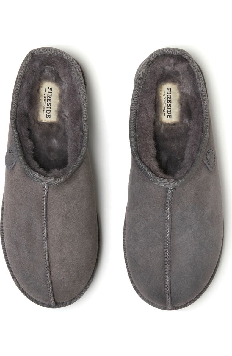 DEARFOAMS Fireside Grafton Genuine Shearling Clog Slipper, Alternate, color, Grey Solid