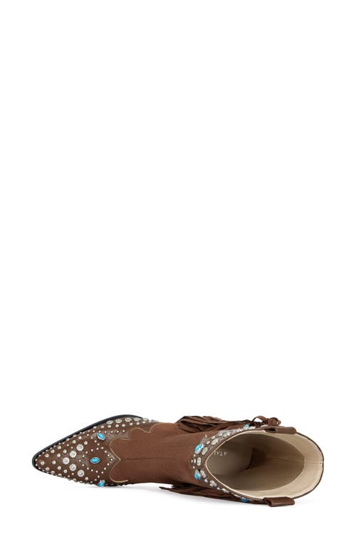 Azalea Wang Anorak Fringe Western Boot In Brown