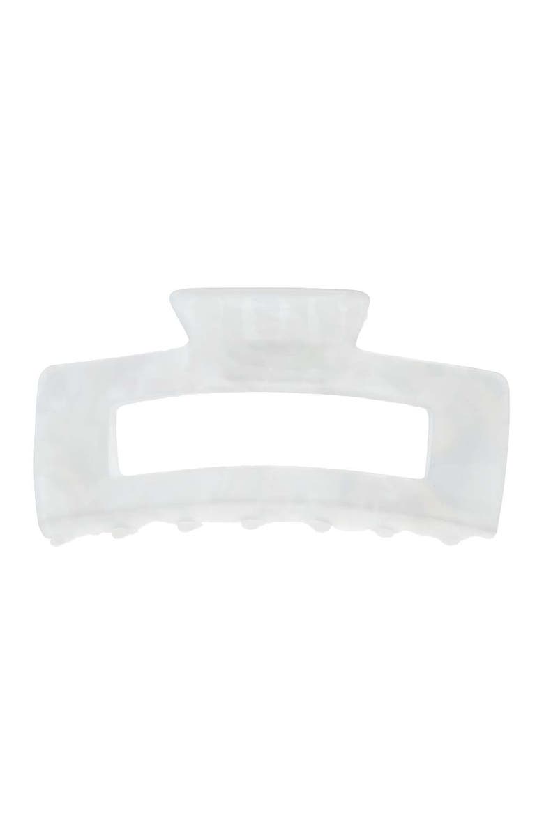 BY ADINA EDEN XL White Shining Open Rectangle Claw Clip, Main, color,
