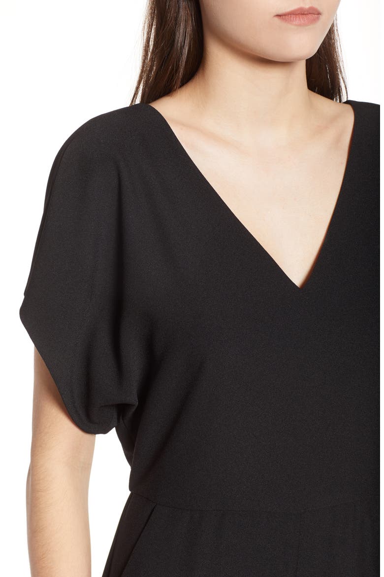 Easy Crepe Jumpsuit, Alternate, color, BLACK