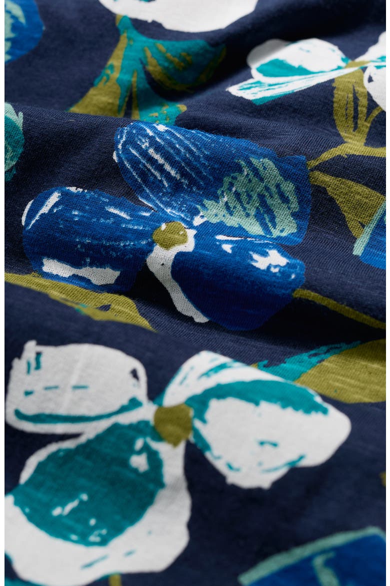 Chateaux Floral Print Organic Cotton Midi Dress, Alternate, color, LAMORNA BLOOM MARITIME