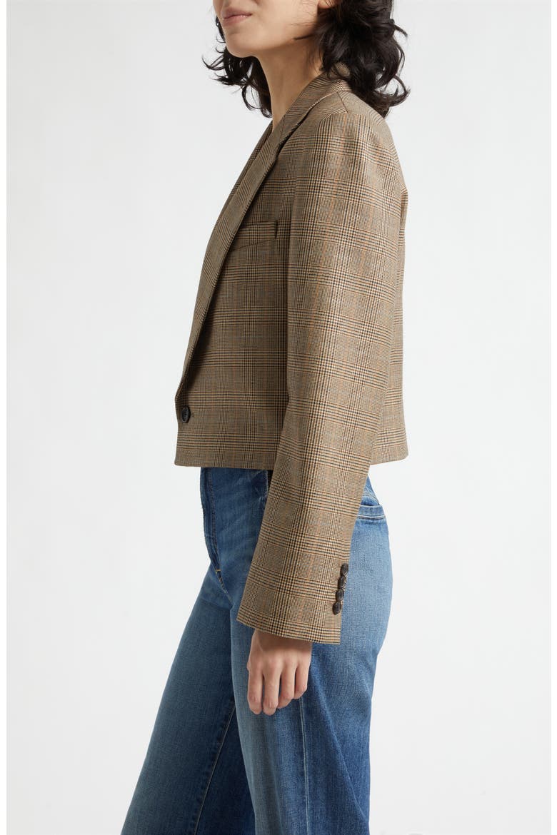 Swan Plaid Single Breasted Wool Blazer, Alternate, color, GLEN TAN