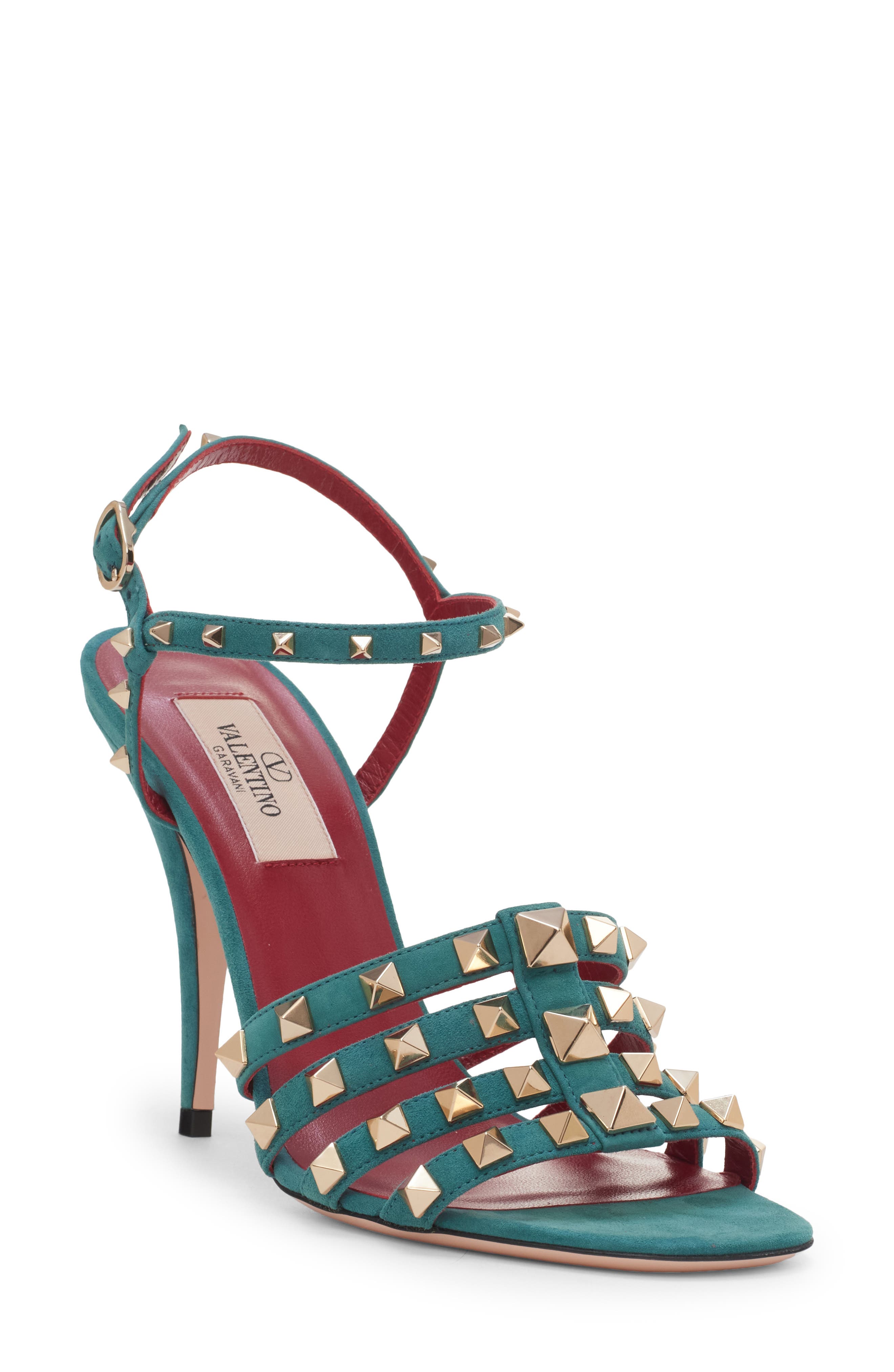 Rockstud Sandal, Main, color, TEAL