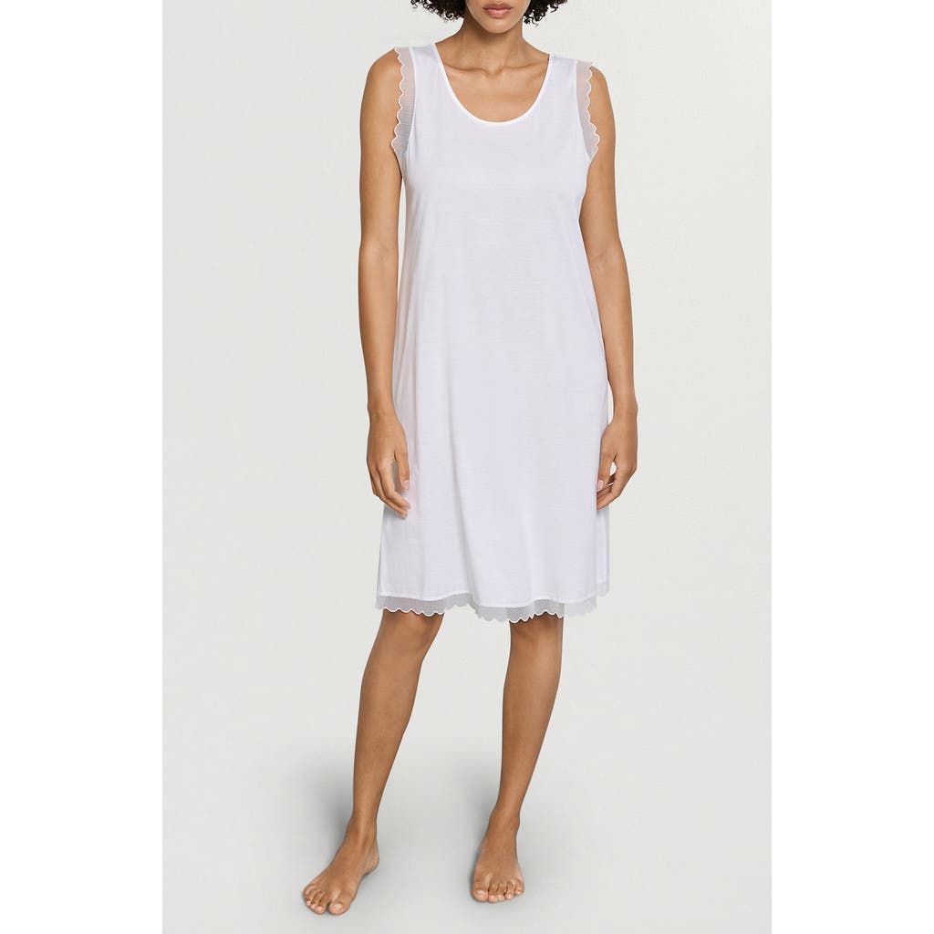 Hanro Inaya Scallop Tank Dress in White at Nordstrom, Size X-Small