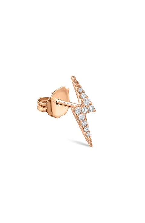 Diamond Lightning Bolt Single Stud Earring