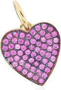 The Lovery Fine Jewelry Pink Sapphire Pave Heart Charm
