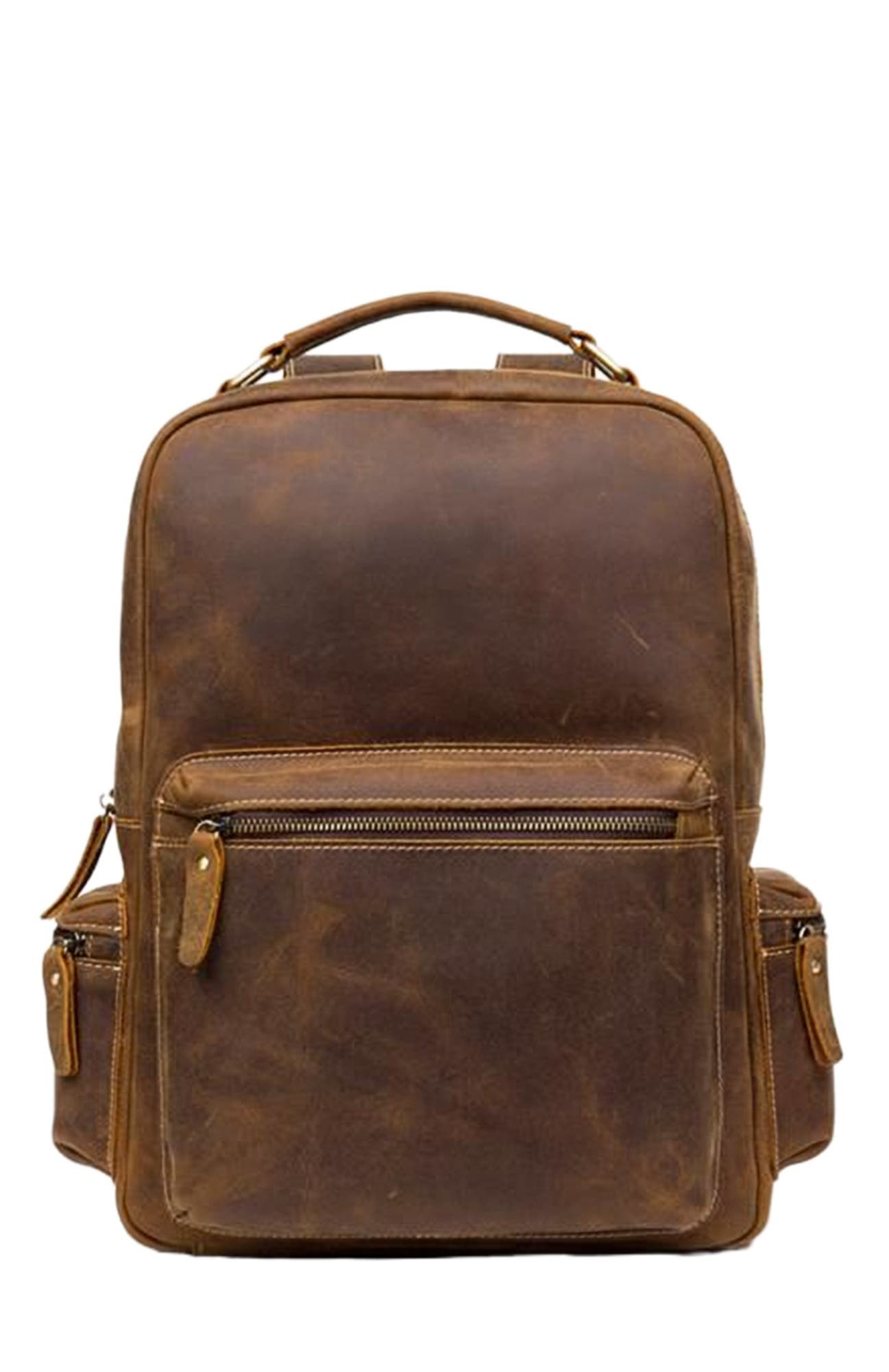 STEEL HORSE LEATHER The Langley Backpack | Genuine Vintage Leather Backpack, Alternate, color, Brown