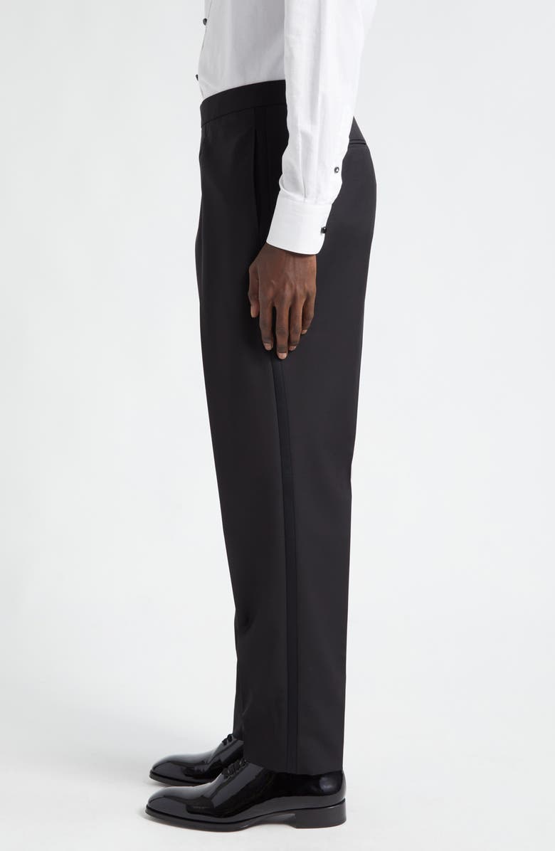 ZEGNA Wool & Mohair Tuxedo Trousers, Alternate, color, Black