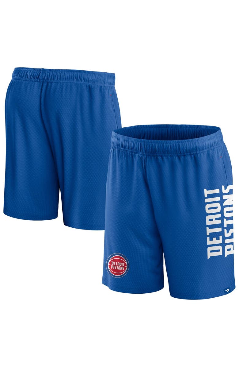 FANATICS Men's Fanatics Branded Blue Detroit Pistons Post Up Mesh Shorts, Alternate, color, Blue