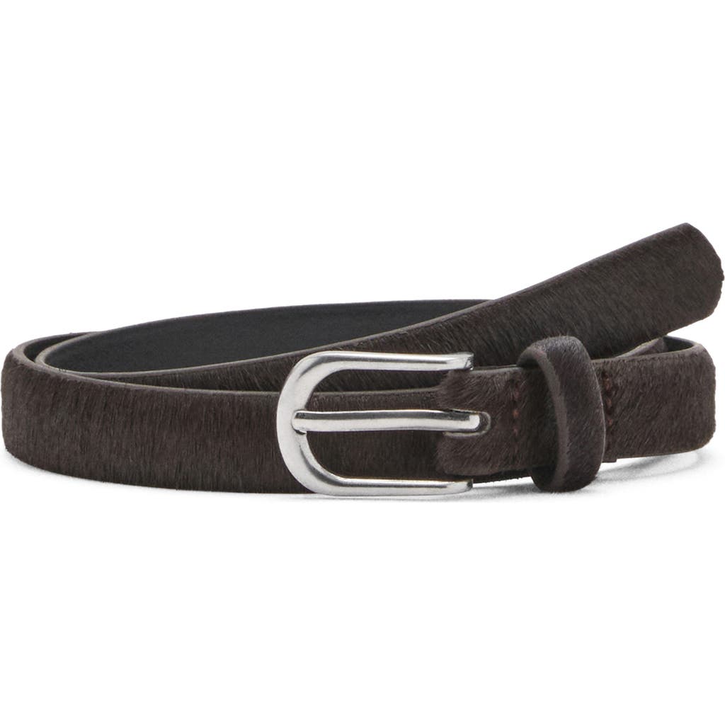 Mango Genuine Calf Hair Belt In Brown