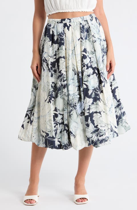 Printed Bubble Hem Skirt