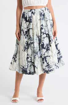 Adrianna Papell Printed Bubble Hem Skirt