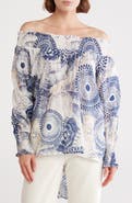 PATRIZIA LUCA Off the Shoulder High-Low Tunic Shirt