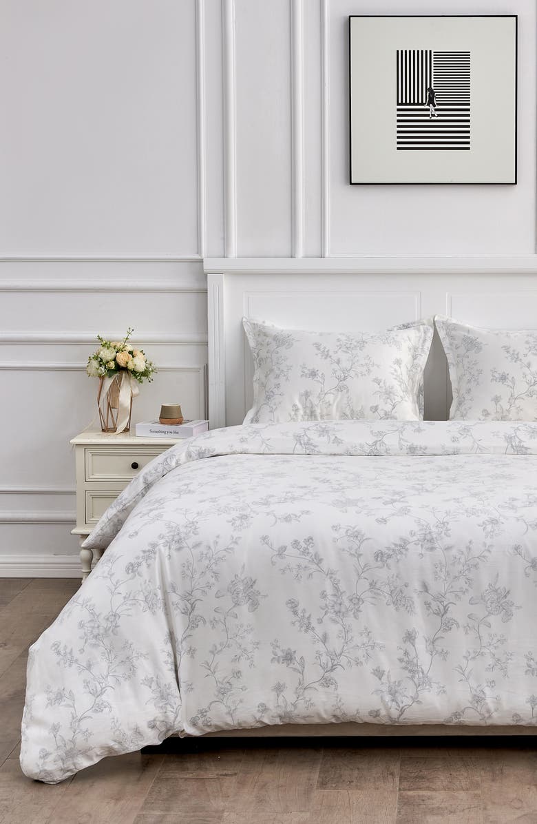 MELANGE HOME Bouquet 400 Thread Count Cotton Duvet Set, Alternate, color, 