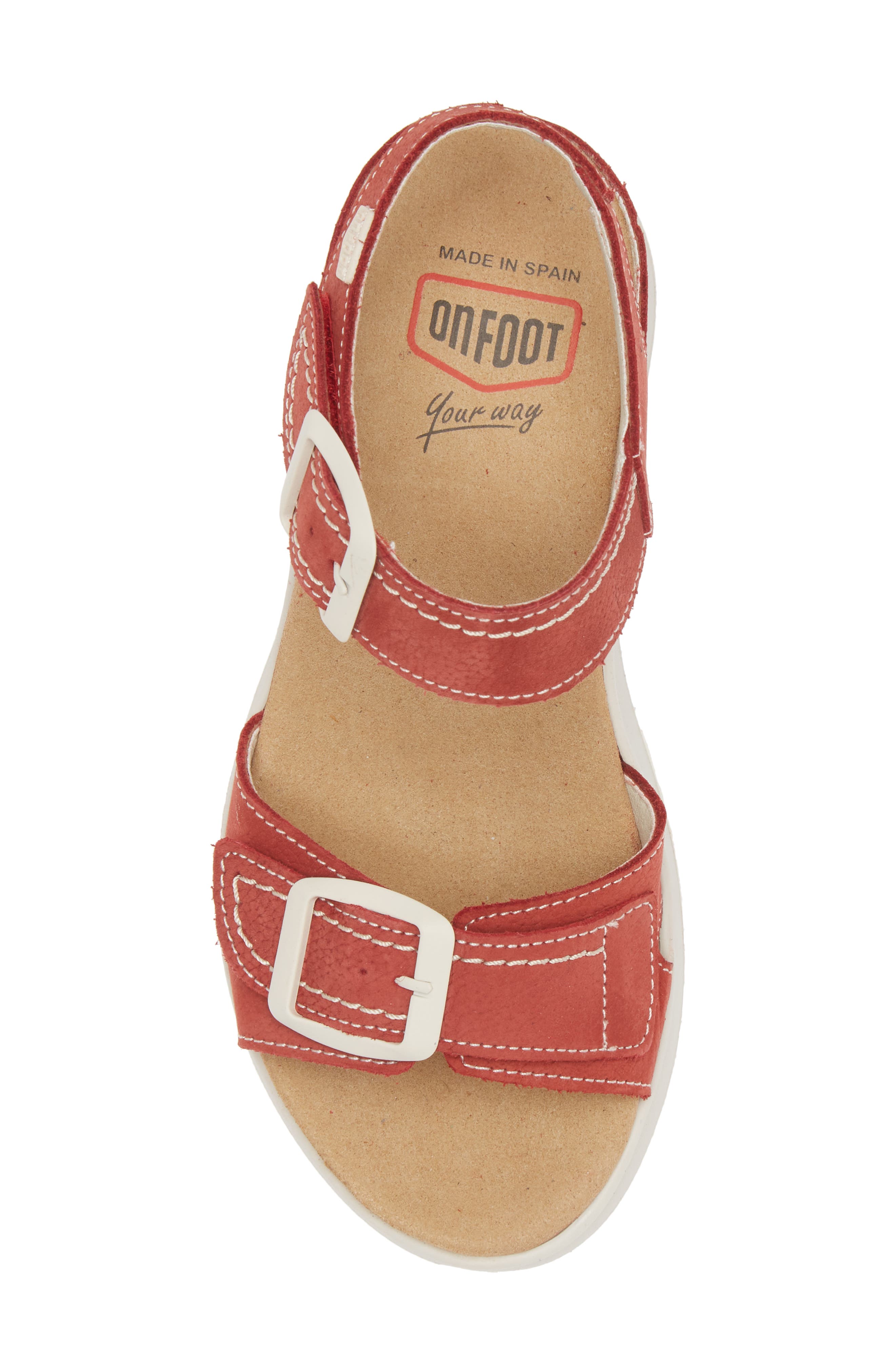 On Foot 80217 Orleans Wedge Sandal, Alternate, color, Red