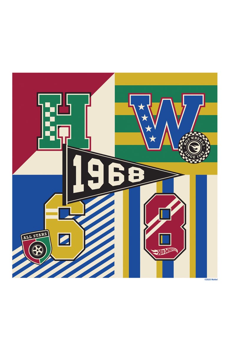 Hot Wheels Men's Hot Wheels Retro Colors 1968 HW  Graphic T-Shirt, Alternate, color, White