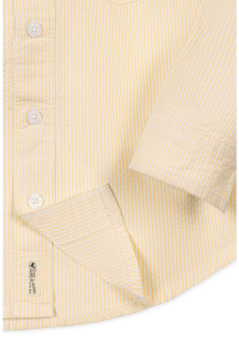 Kids' Organic Long Sleeve Seersucker Shirt, Alternate, color, Yellow Seersucker