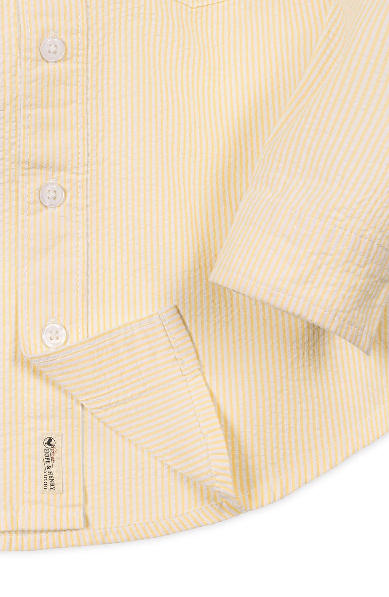 Hope & Henry Kids' Organic Long Sleeve Seersucker Shirt, Alternate, color, Yellow Seersucker